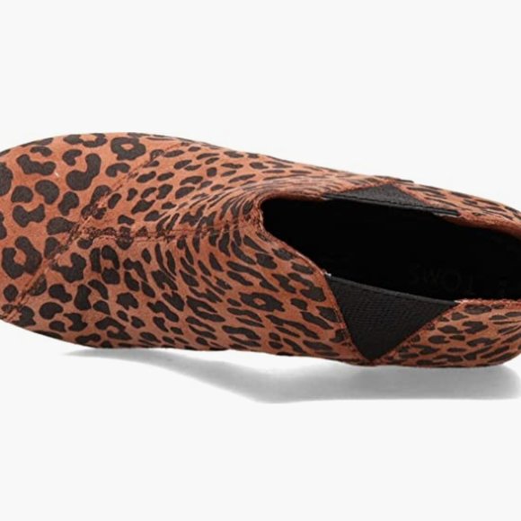 TOMS Kelsey Suede Ankle Bootie Wedge, Dark Ember Leopard Print, Size 7 - Picture 7 of 12